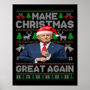 Affiche Rendre Noël super encore amusant Trump Santa Hat X