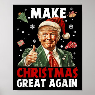 Affiche Rendre Noël super Père Noël amusant Trump Noël