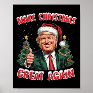 Affiche Rendre Noël super Père Noël amusant Trump Noël