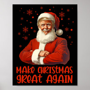Affiche Rendre Noël super Père Noël amusant Trump Noël