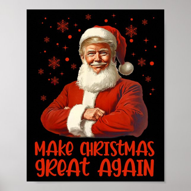 Affiche Rendre Noël super Père Noël amusant Trump Noël (Devant)
