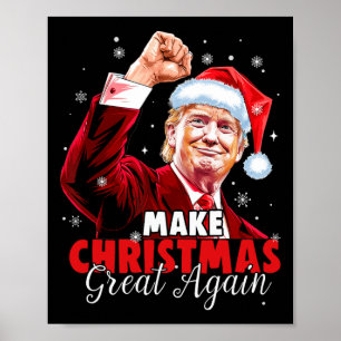 Affiche Rendre Noël super Père Noël amusant Trump Noël