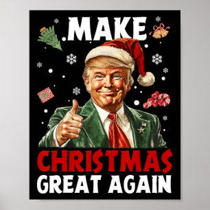 Affiche Rendre Noël super Père Noël amusant Trump Noël