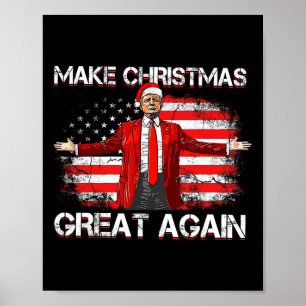 Affiche Rendre Noël super Père Noël amusant Trump Noël