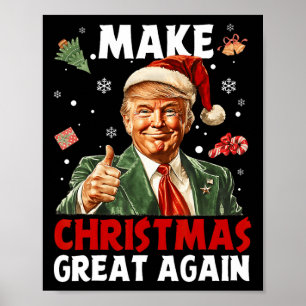 Affiche Rendre Noël super Père Noël amusant Trump Noël