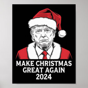 Affiche Rendre Noël super Père Noël amusant Trump Noël