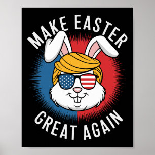 Affiche Rendre Pâques grand à nouveau Chasse Oeufs Rabbit