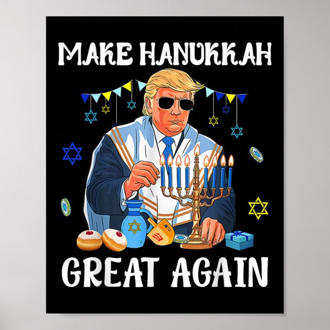 Affiche Rendre sa grandeur à Hanoukka juive laid Chanukah  (Devant)