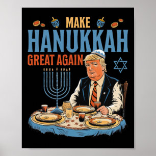 Affiche Rendre sa grandeur à Hanoukka Trump Chanukkah Juif