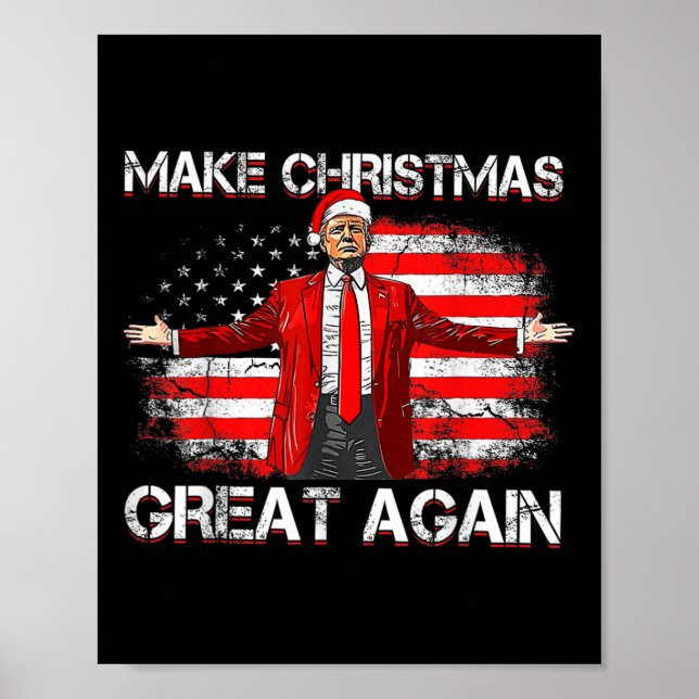 Affiche Rendre sa grandeur Père Noël amusant Trump Xmas Pa (Devant)