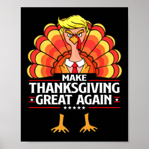 Affiche Rendre Thanksgiving grand à nouveau drôle Trump Tu