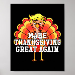 Affiche Rendre Thanksgiving grand à nouveau drôle Trump Tu