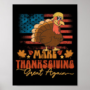 Affiche Rendre Thanksgiving grand encore drôle Trump Turqu
