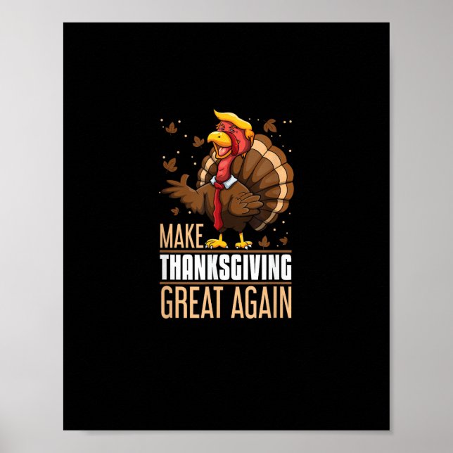 Affiche Rendre Thanksgiving grand encore drôle Turquie Tru (Devant)