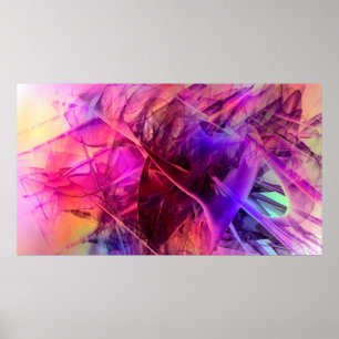 Affiche Rendu de réfraction abstraite en verre