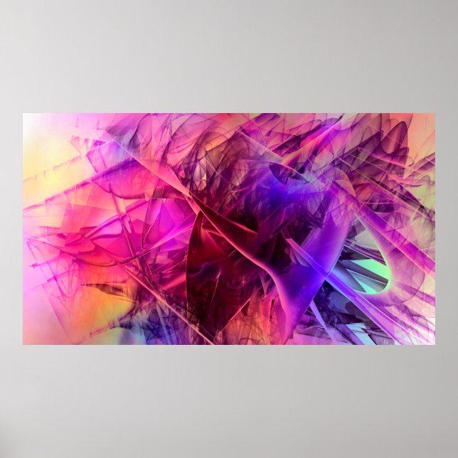 Affiche Rendu de réfraction abstraite en verre (Devant)