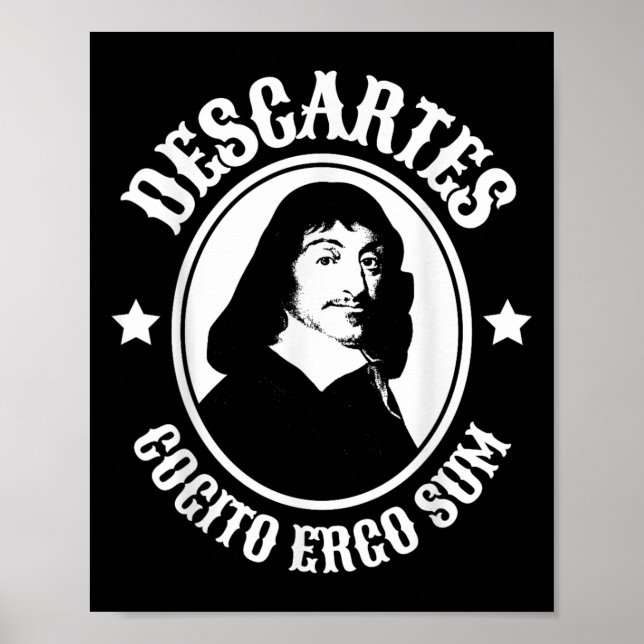 Affiche Rene Descartes Cogito Ergo Sum Citation (Devant)