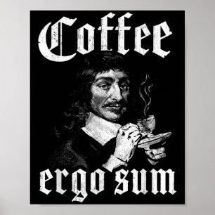 Affiche René Descartes Principes Philosophie Café Ergo S