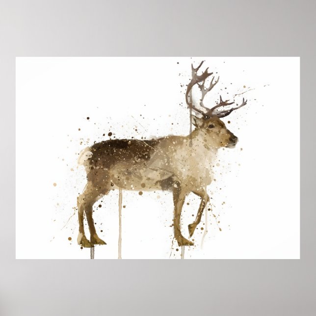 Affiche Renne de cadeau de Noël (Devant)