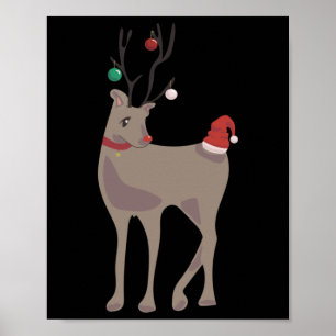 Affiche Renne de Noël [décembre] (calendrier 12 mois C