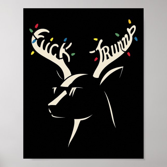Affiche Renne de Noël subtil anti-Trump Message caché  (Devant)