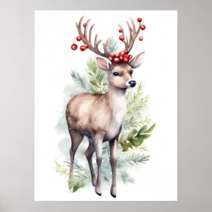 Affiche Rennes de Noël pour la nurserie