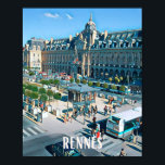 Affiche Rennes Photo Vintage<br><div class="desc">Rennes est une commune du nord-ouest de la France,  chef-lieu du département d’Ille-et-Vilaine et de la région Bretagne. La ville se situe en Haute-Bretagne — partie orientale de la Bretagne — à la confluence de l’Ille et de la Vilaine. Ses habitants sont appelés les Rennais et les Rennaises.</div>