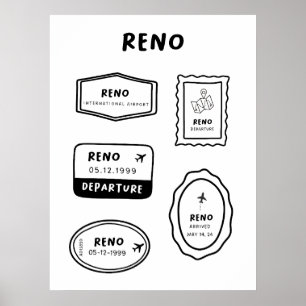 Affiche Reno - Collection Timbre de voyage Conception vi
