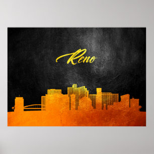 Affiche Reno Nevada Gold Skyline