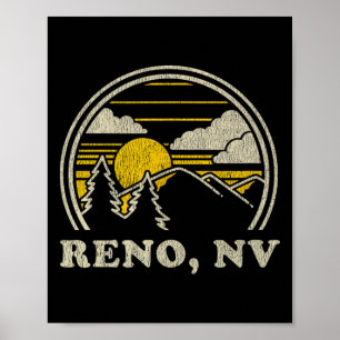 Affiche Reno Nevada Nv T Shirt Vintage Randonnée Montagnes