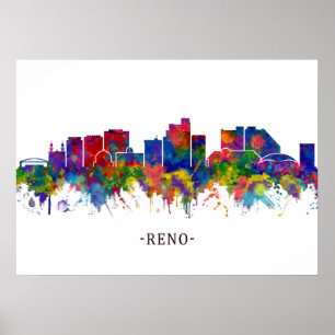 Affiche Reno Nevada Skyline