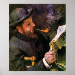 Affiche Renoir - Claude Monet Reading 1872