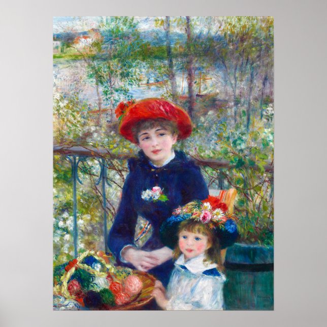 Affiche Renoir Deux Soeurs Peinture Beaux-Art Restaurée (Devant)