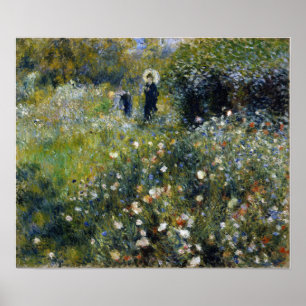 Affiche Renoir - Femme Avec Parasol Dans Un Jardin