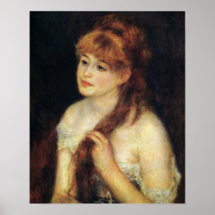 Affiche Renoir - Jeune Femme Braiding Her Hair 1876