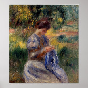 Affiche Renoir - Le Brodeur (Femme Dans Un Jardin)