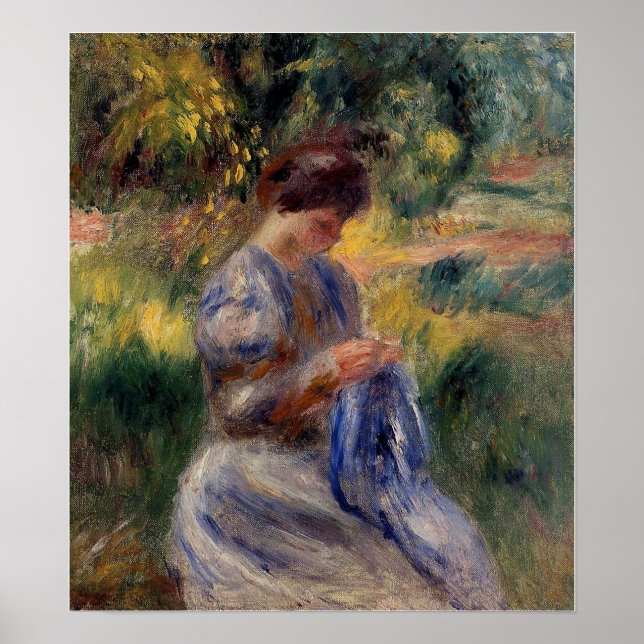 Affiche Renoir - Le Brodeur (Femme Dans Un Jardin) (Devant)