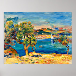Affiche Renoir - L'Estaque, peinture de paysage d'art