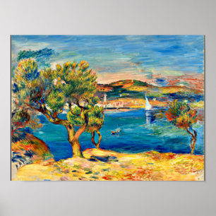 Affiche Renoir - L'Estaque, peinture de paysage d'art