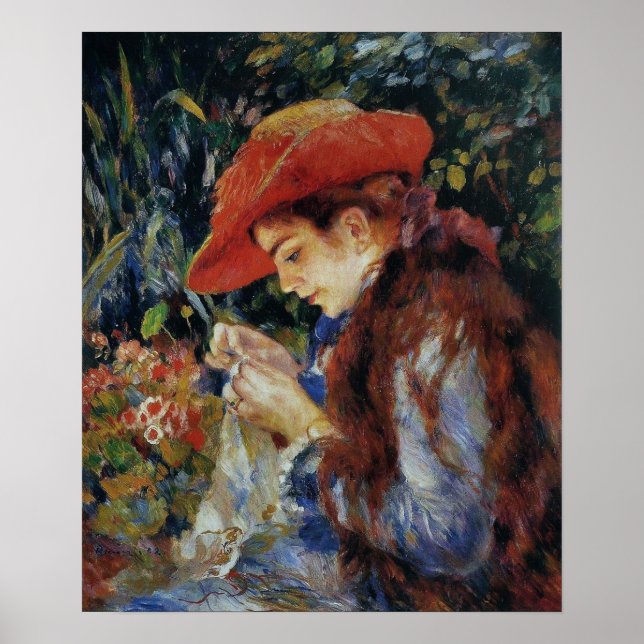 Affiche Renoir - Marie-Therese Durand-Ruel Sewing 1882 (Devant)