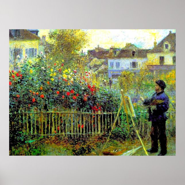 Affiche Renoir - Monet Peinture dans son jardin (Devant)