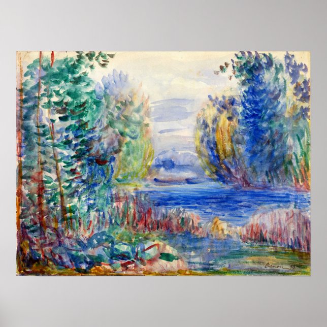 Affiche Renoir - Paysage fluvial 1890 (Devant)
