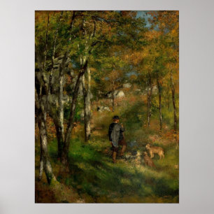Affiche Renoir - Peintre Jules et Chiens en Forêt