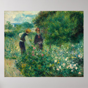 Affiche Renoir, sélectionnant des fleurs