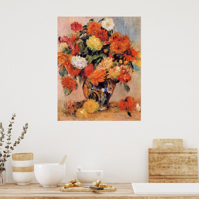 Affiche Renoir - Vase de fleurs, 1884, (Cuisine)