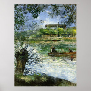 Affiche Renoir, Willows et Figures in a Boat