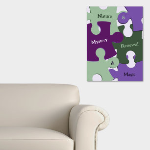 Affiche Renouveau de la nature verte Mystère violet Magie