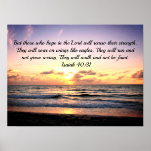 AFFICHE RENOUVELER NOTRE FORCE EN DIEU ISAIAH 40:31 VERSE