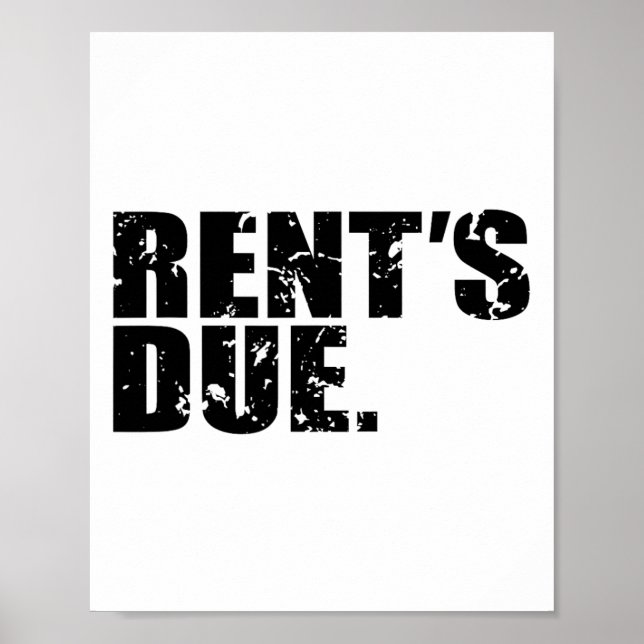 Affiche Rent's due Work Bodybuilder Weightlifting Dis (Devant)