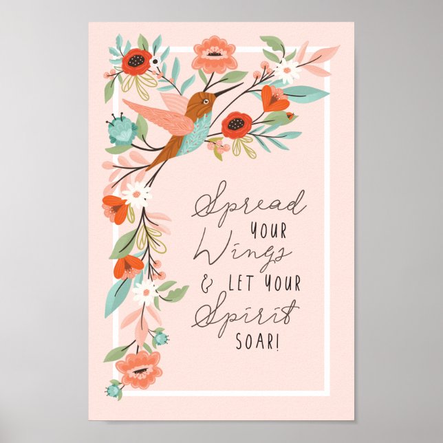 Affiche Répandez Vos Ailes Laissez Votre Esprit S'Étendre  (Devant)